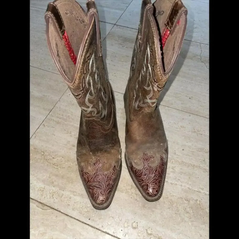 Tony Lama Kids‎ Vaquero Brown Leather Western Boots Children’s Size 3D